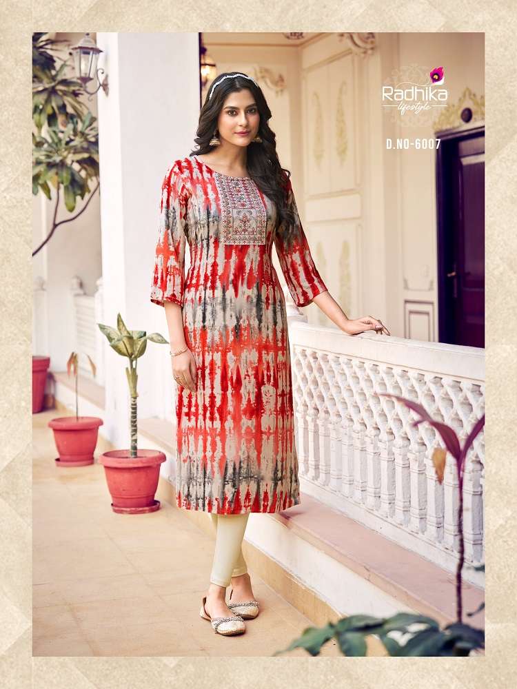 Radhika Pahel Vol-6 -Readymade Straight Kurtis -Wholesale Catalog