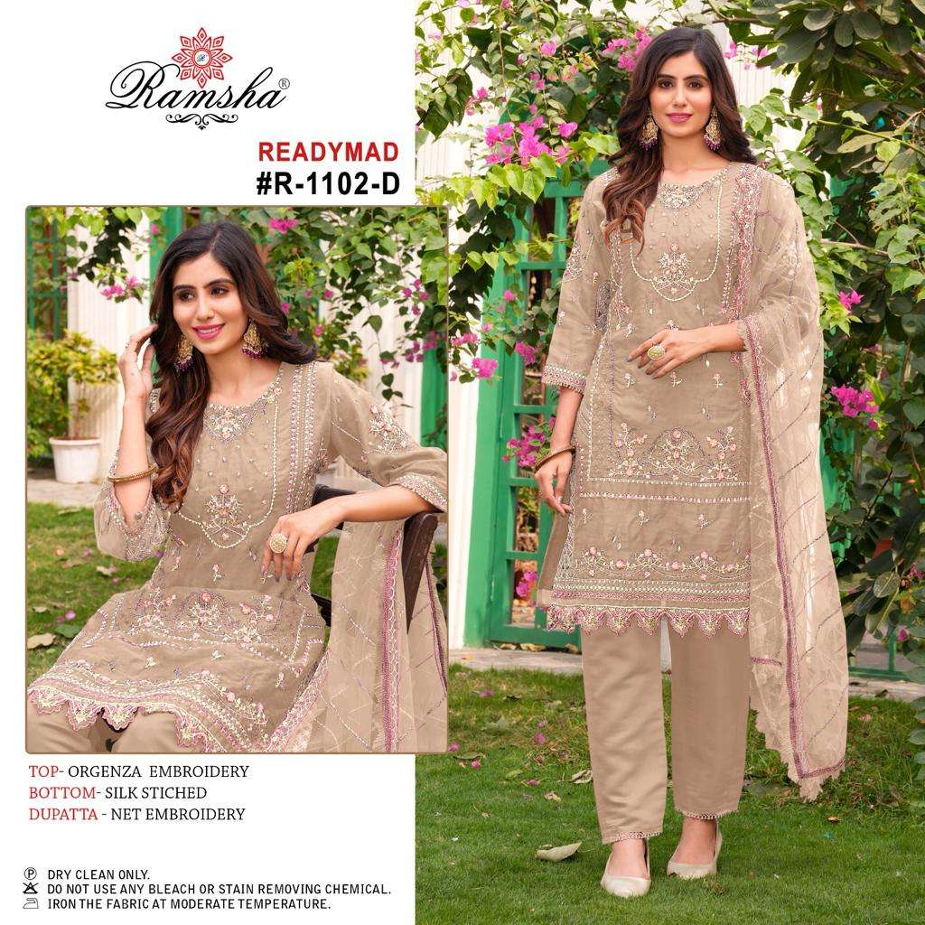 Ramsha R 1102 Organza Pakistani Suits Wholesale catalog