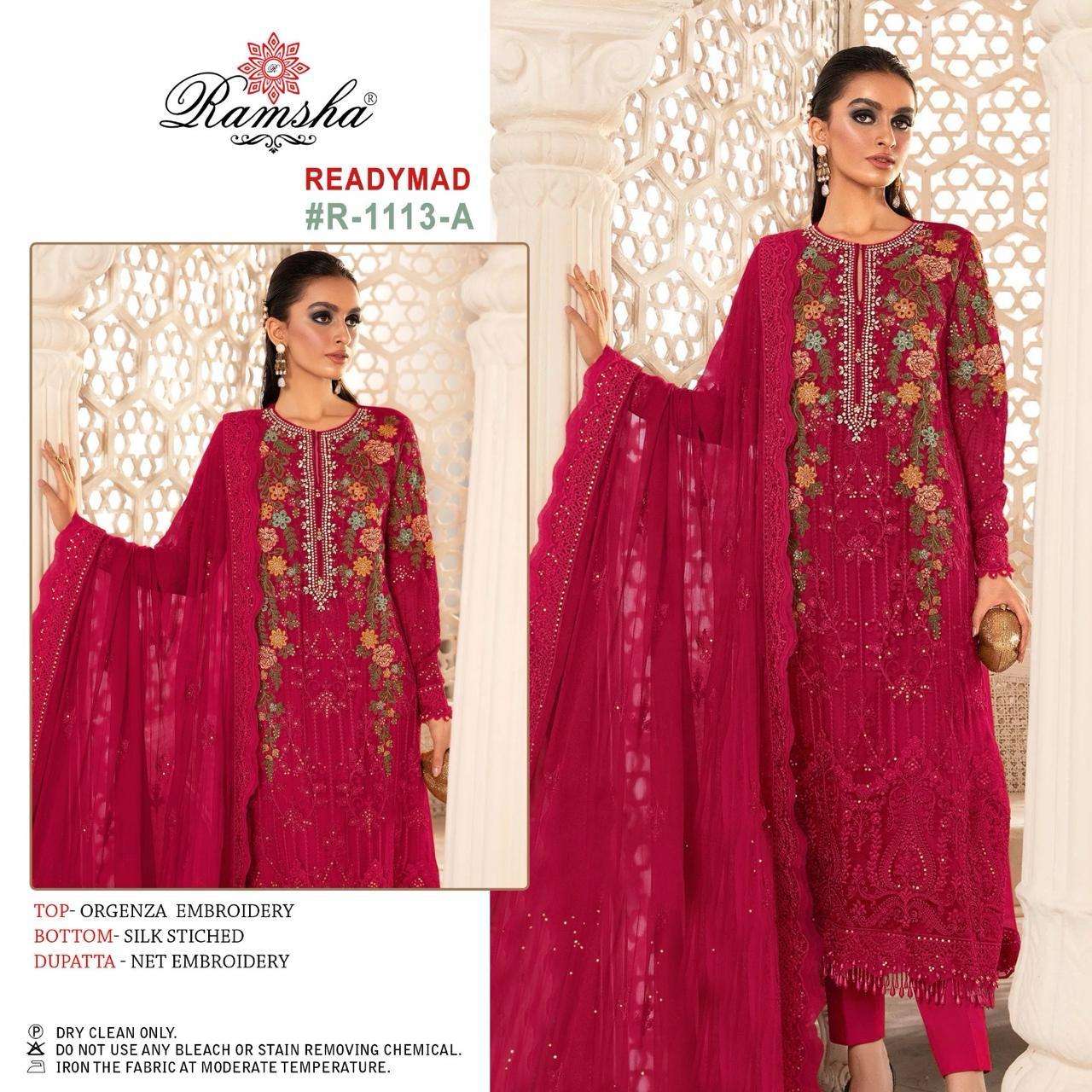 Ramsha R 1113 A To D Organza Pakistani Suits Wholesale catalog