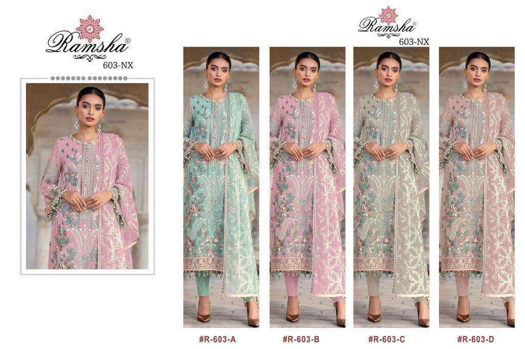 Ramsha R 603 Nx Georgette Pakistani Suits Wholesale catalog