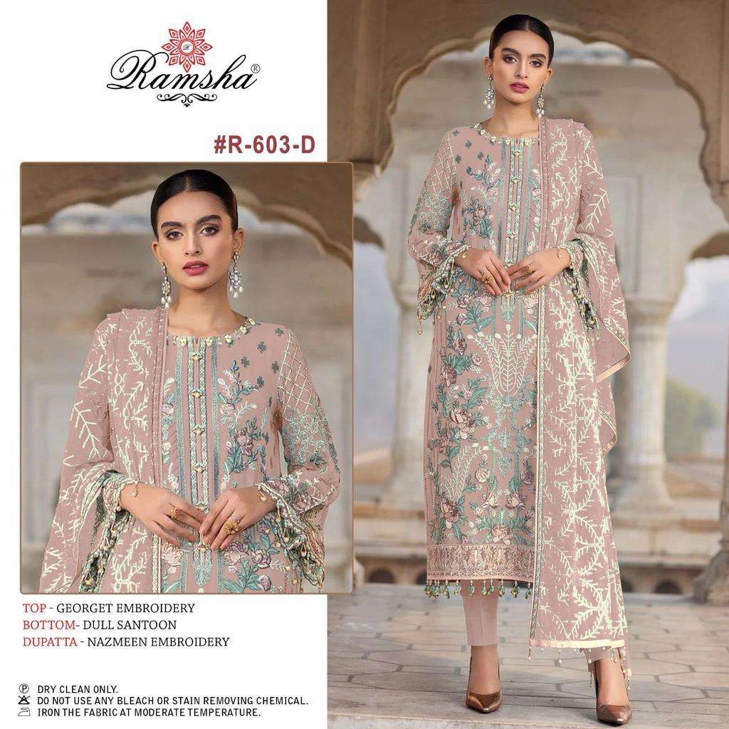Ramsha R 603 Nx Georgette Pakistani Suits Wholesale catalog