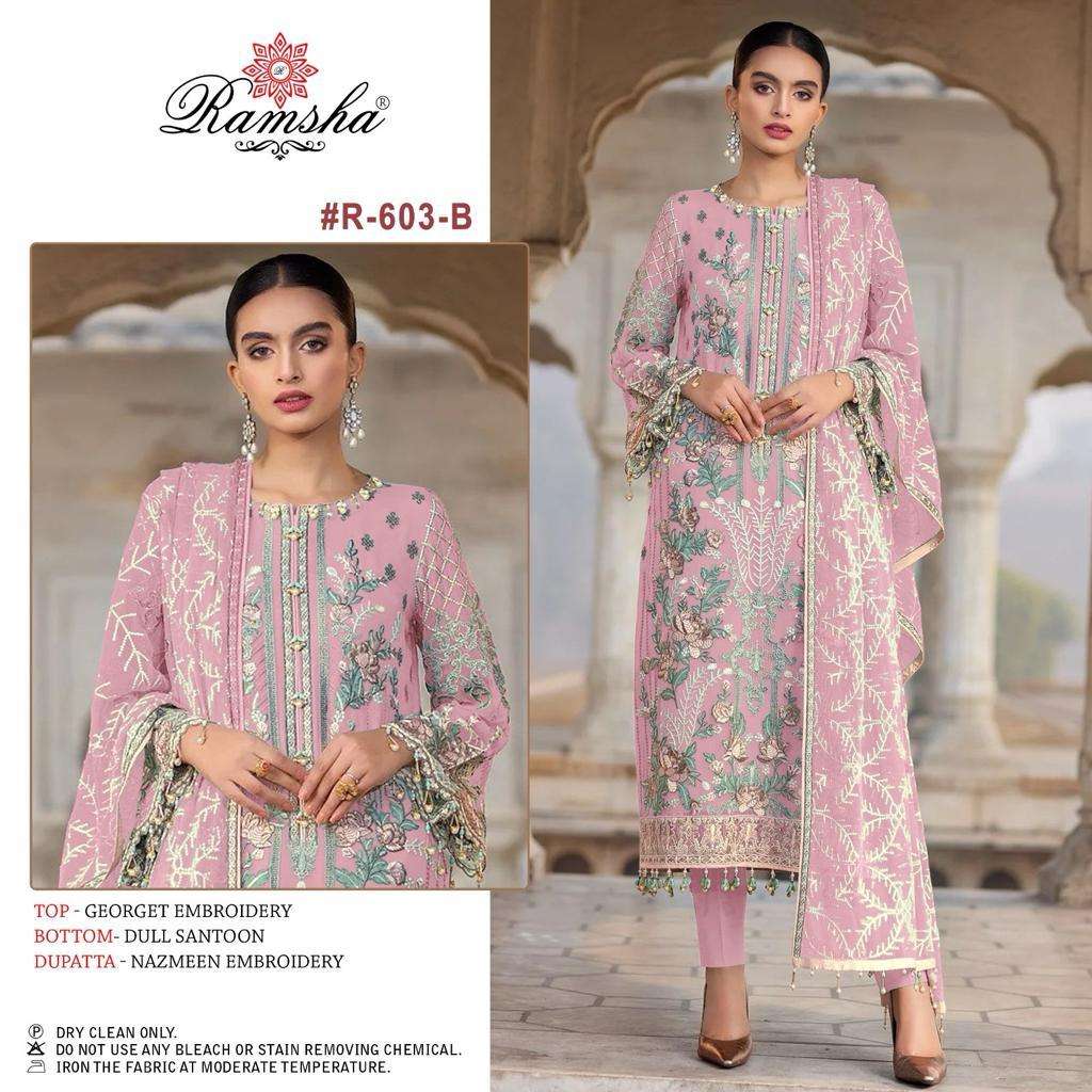 Ramsha R 603 Nx Georgette Pakistani Suits Wholesale catalog
