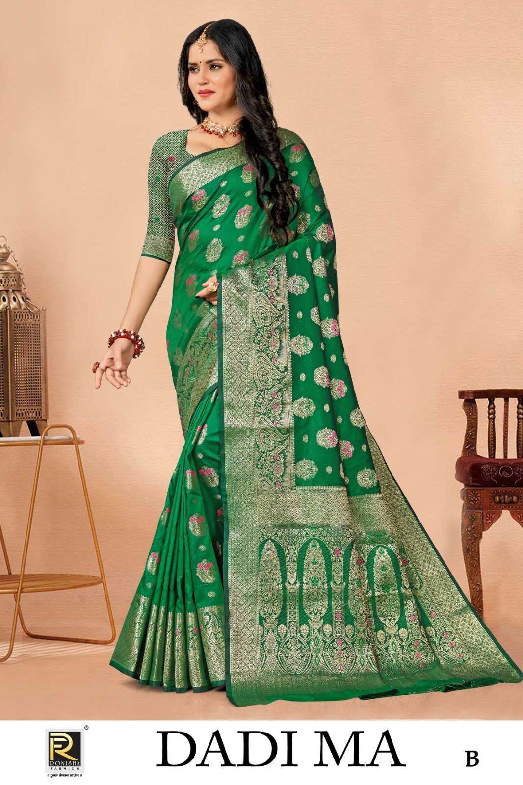 Ronisha Dadi ma Banarasi Silk Designer Saree Wholesale catalog