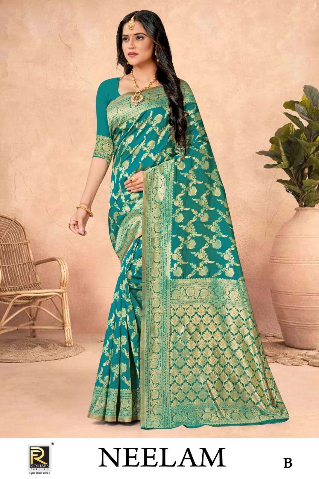 Ronisha Neelam banarasi Silk Saree Wholesale catalog