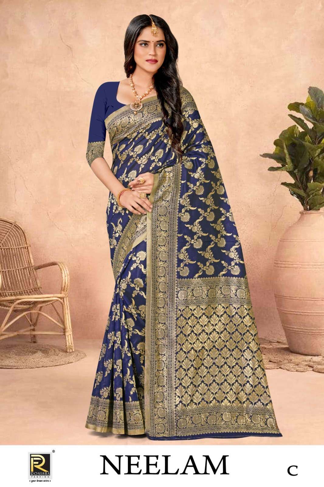 Ronisha Neelam banarasi Silk Saree Wholesale catalog