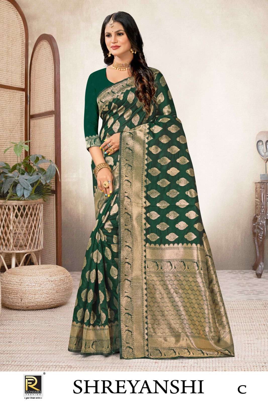 Ronisha Shreyanshi  banarasi Silk Saree Wholesale catalog