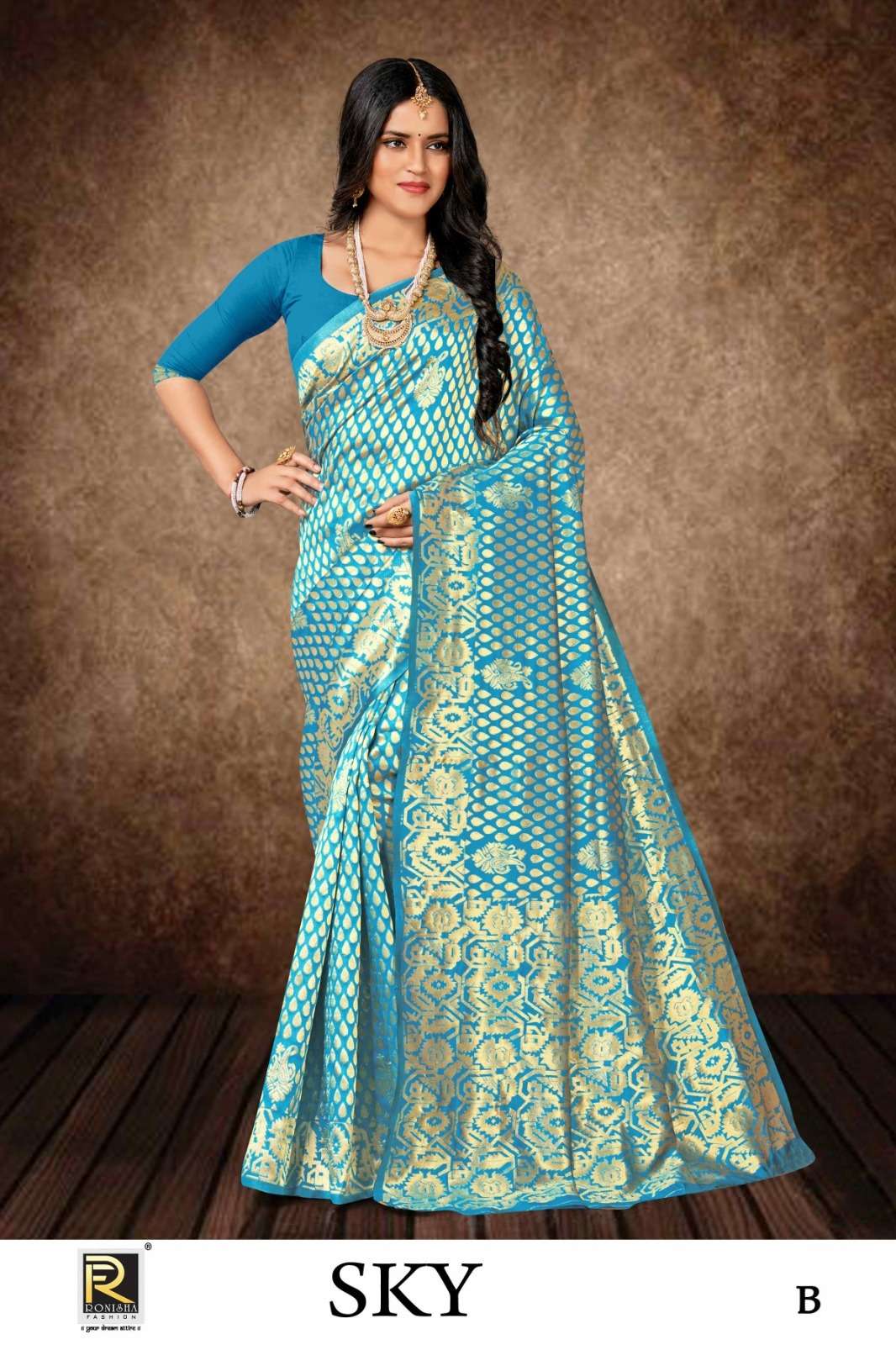 Ronisha Sky  banarasi Silk Saree Wholesale catalog