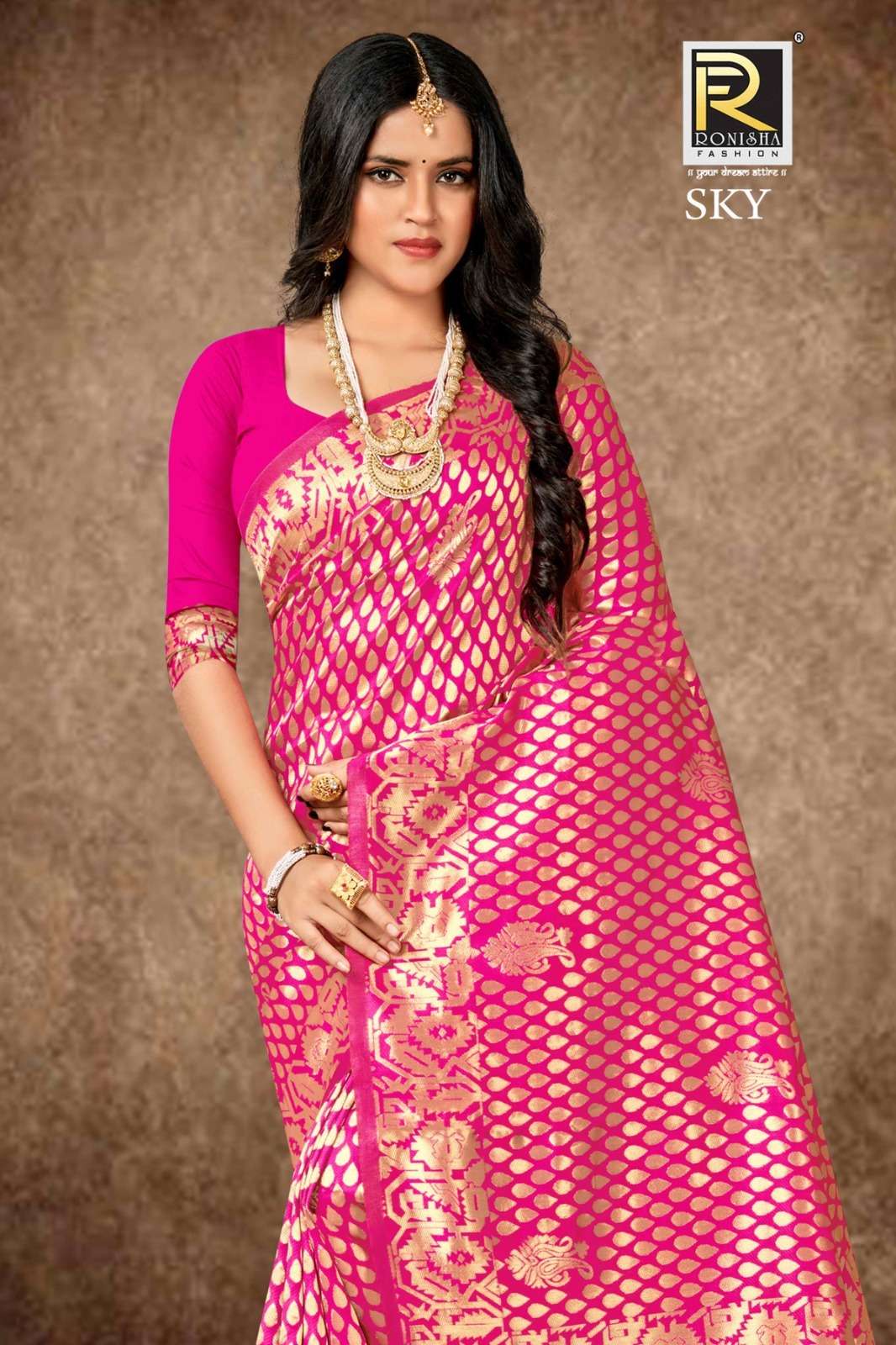 Ronisha Sky  banarasi Silk Saree Wholesale catalog