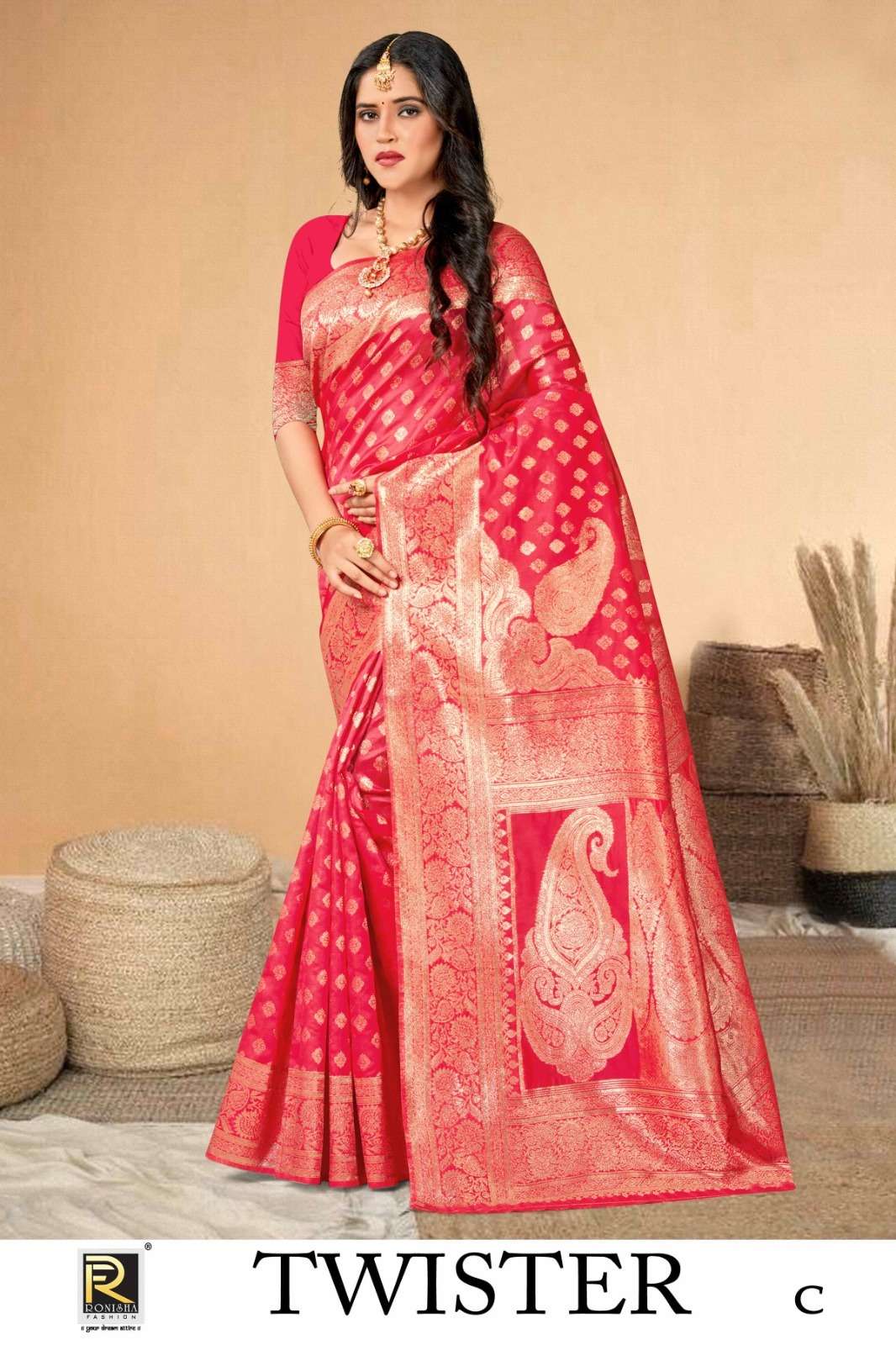 Ronisha Twister banarasi silk Saree Wholesale catalog
