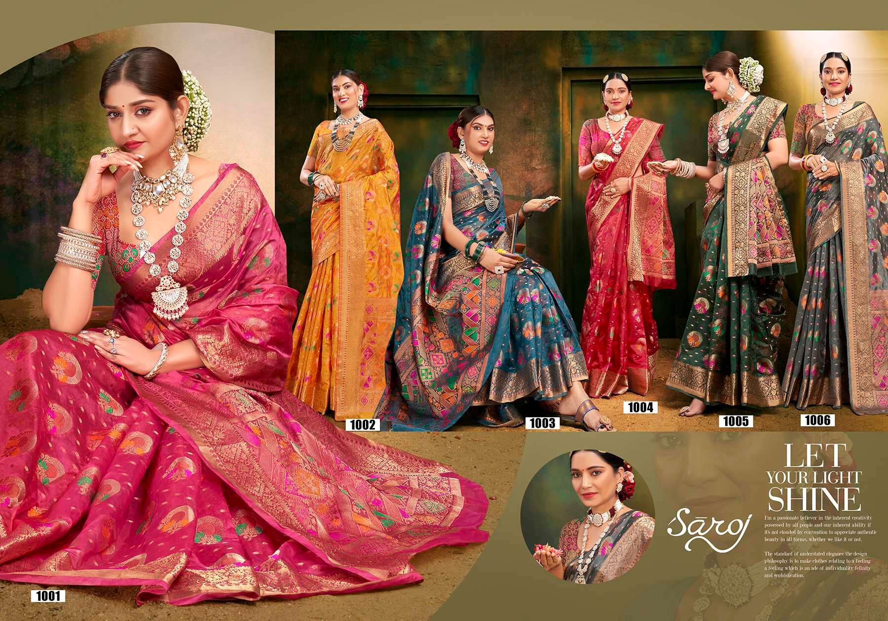 Saroj  Bhagyashree Vol - 1 Soft Organza saree Saree Wholesale catalog  