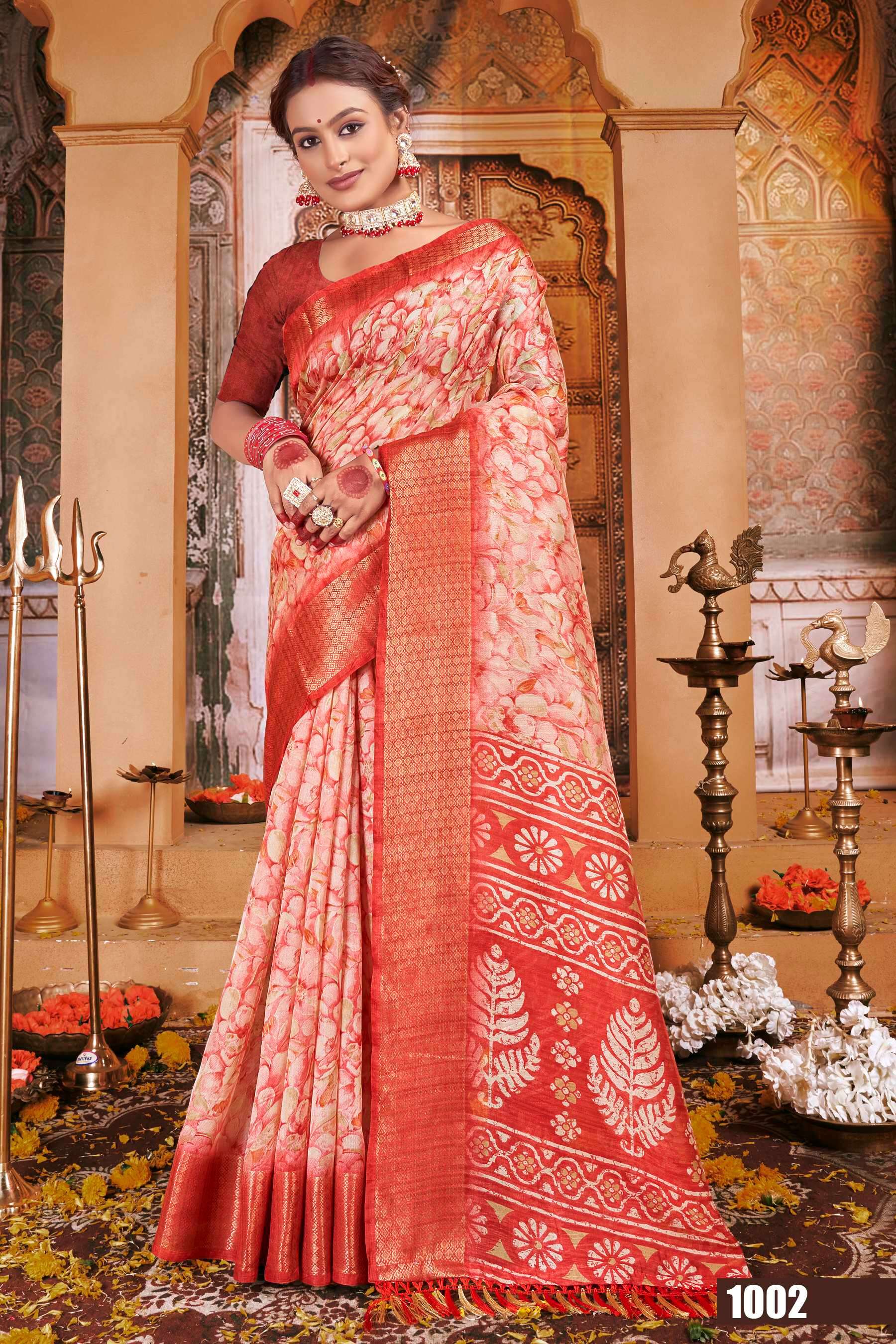 Saroj Golden Screen Vol - 13 Crystal jacquard border printed saree wholesale catalog