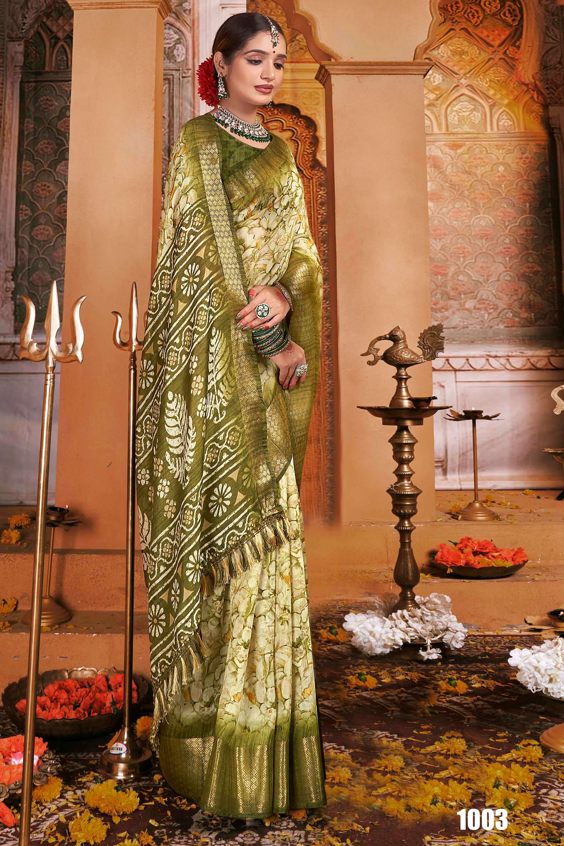 Saroj Golden Screen Vol - 13 Crystal jacquard border printed saree wholesale catalog
