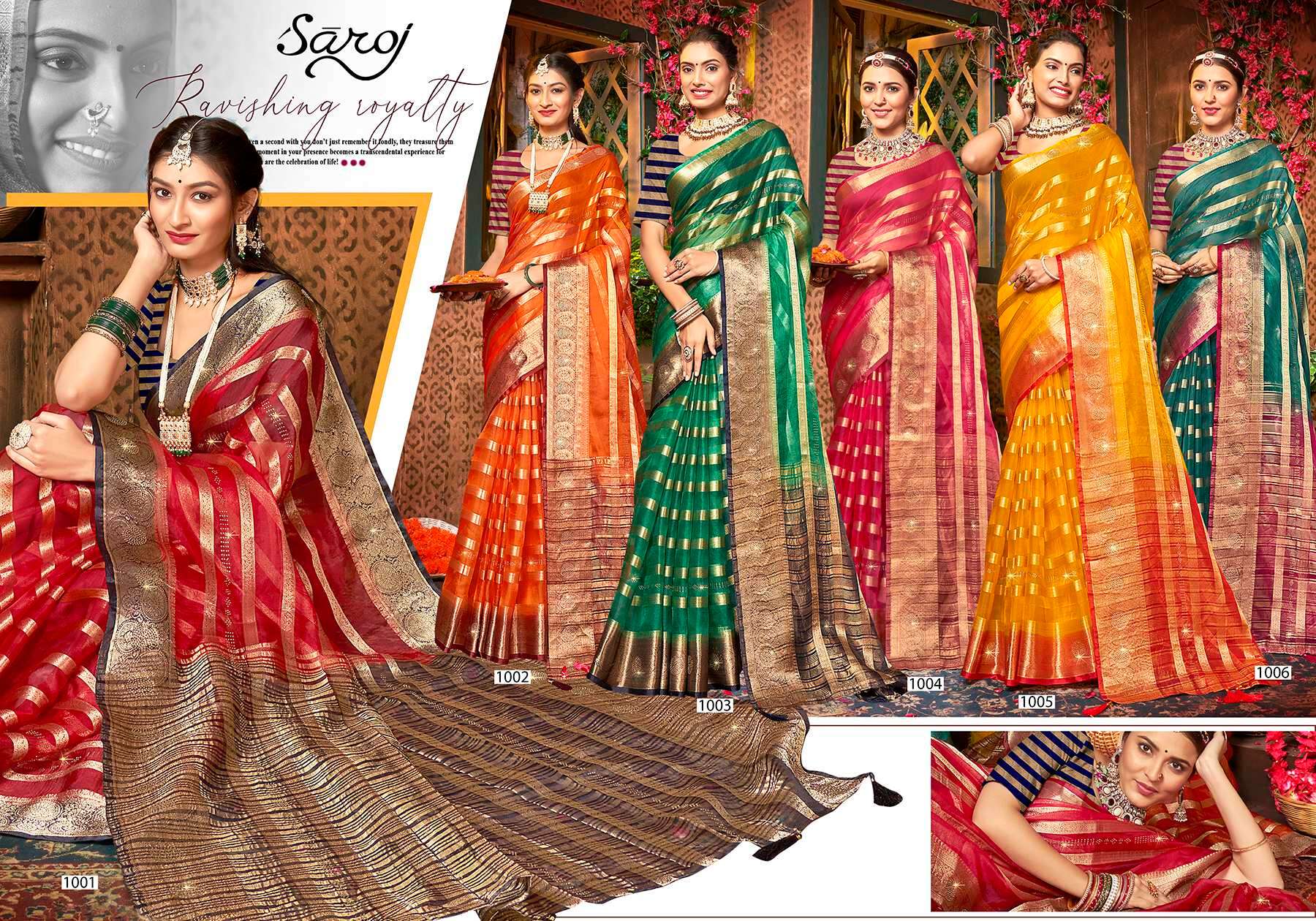 Saroj Namita Organza Saree Wholesale catalog    