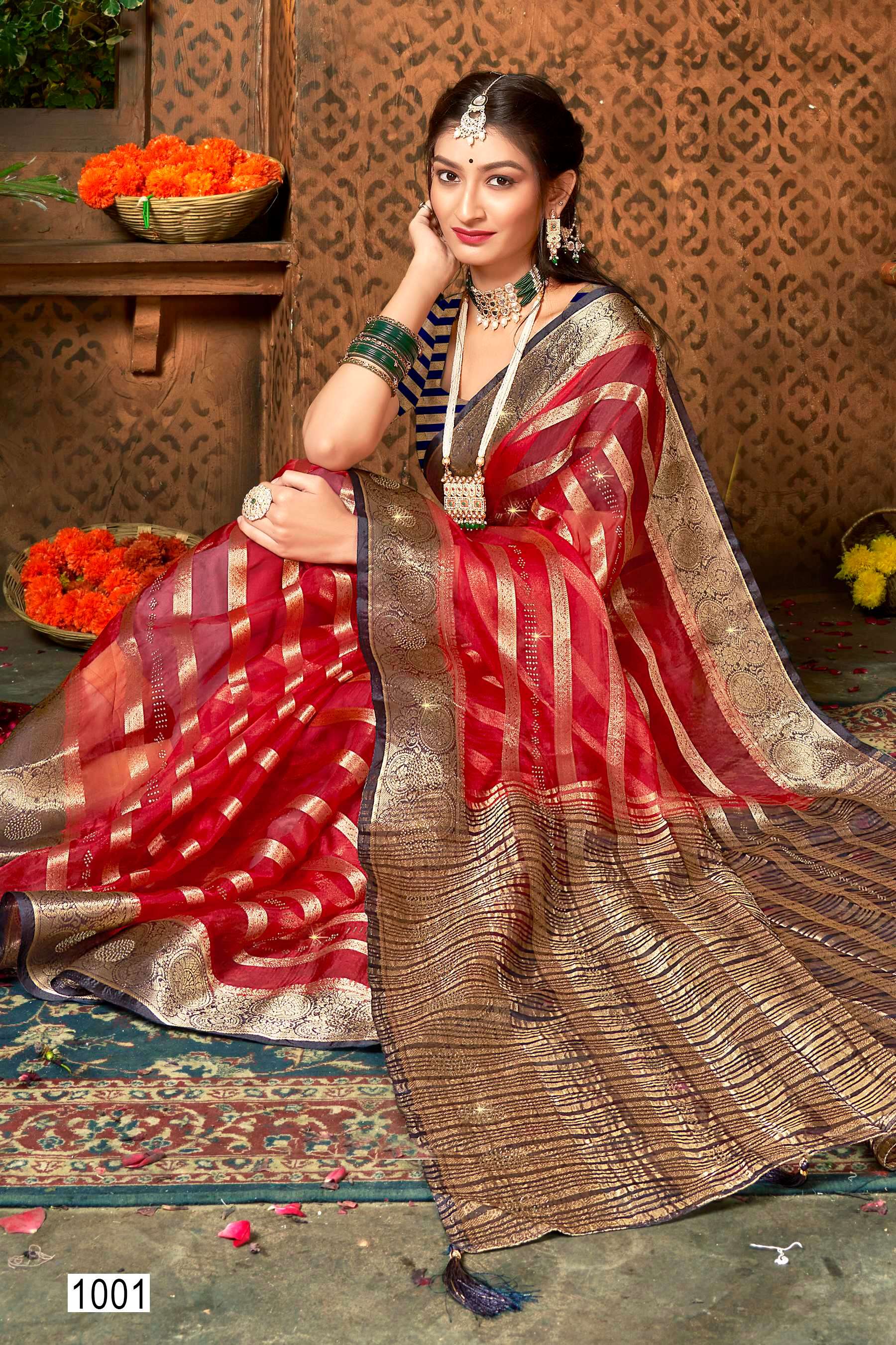 Saroj Namita Organza Saree Wholesale catalog    