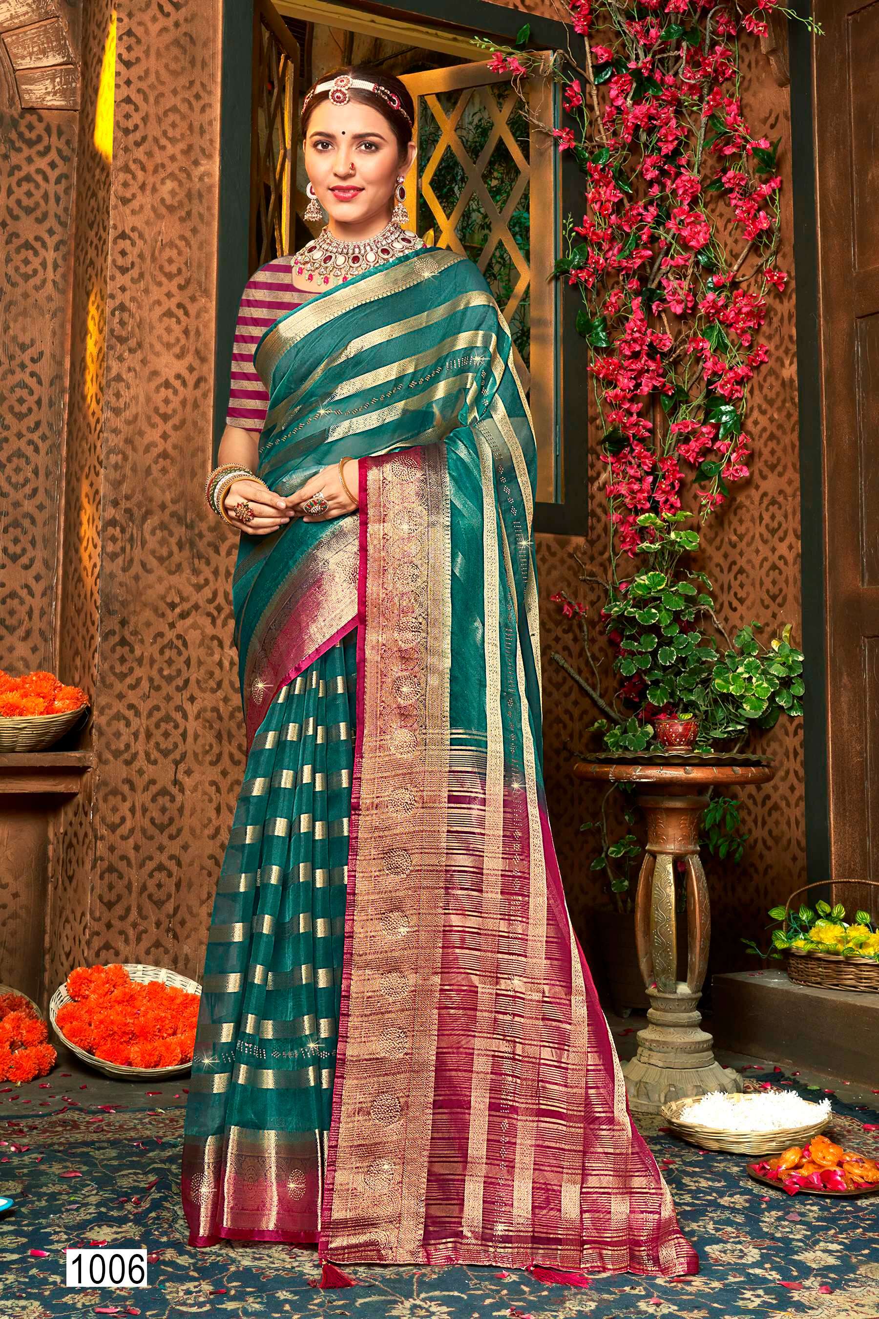 Saroj Namita Organza Saree Wholesale catalog    