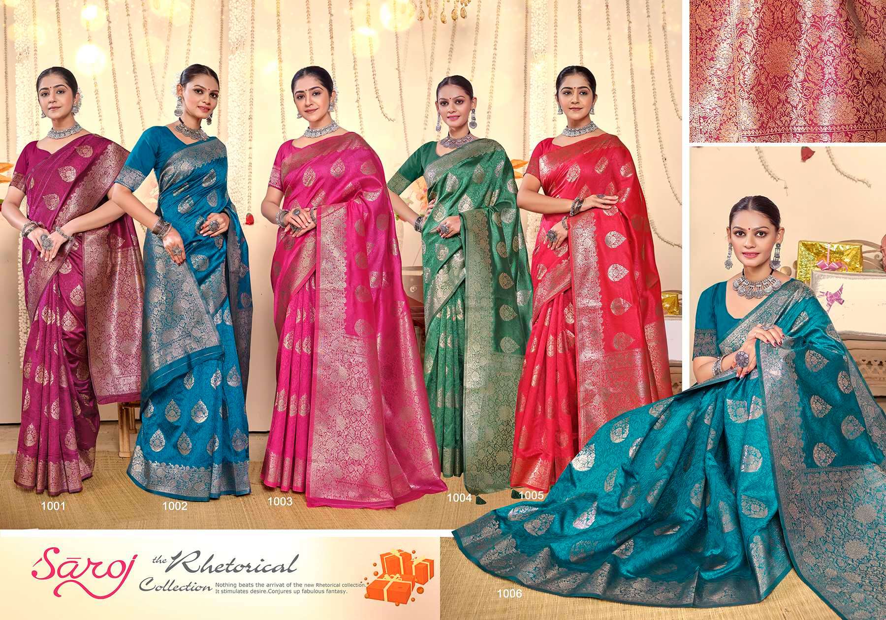 Saroj Riti Riwaaz Vol.13 50*600 Silk Saree Wholesale catalog    