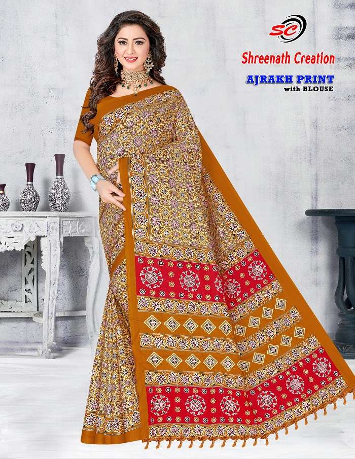 SC Ajarakh Print Vol-1 -Cotton Saree -Wholesale Catalog