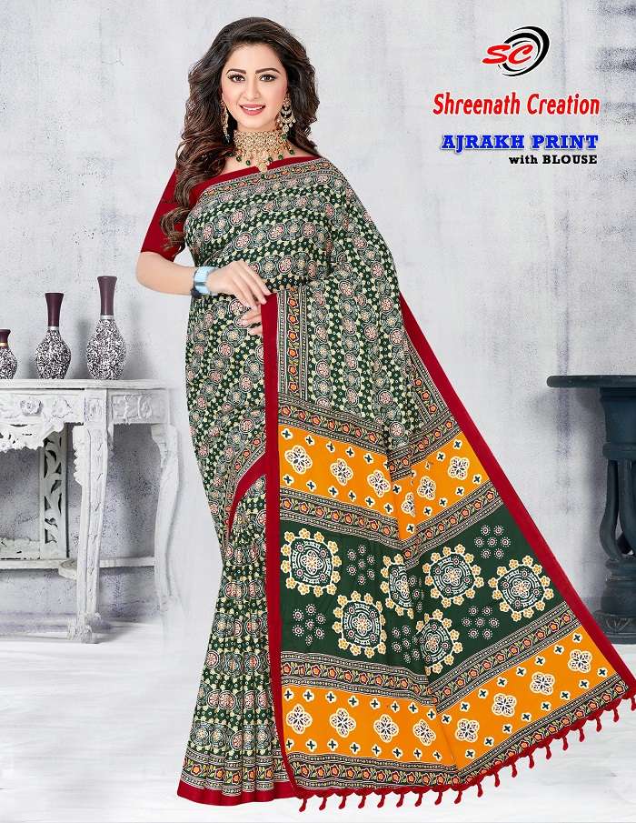 SC Ajarakh Print Vol-1 -Cotton Saree -Wholesale Catalog