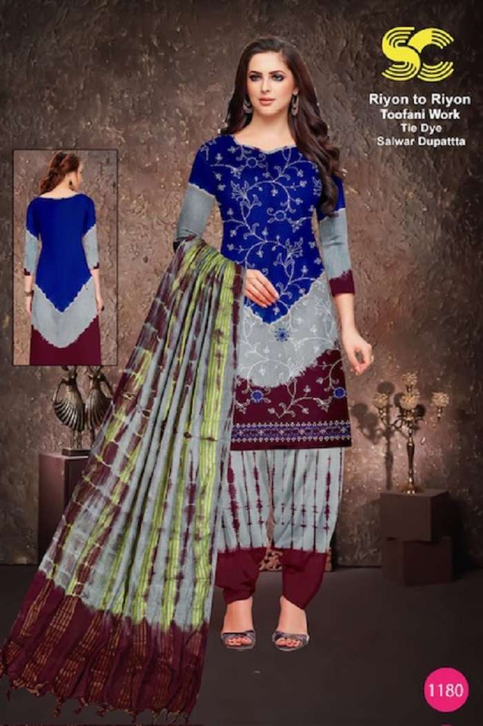 SC Rayon To Rayon Toofani Work -Dress Material -Wholesale Catalog