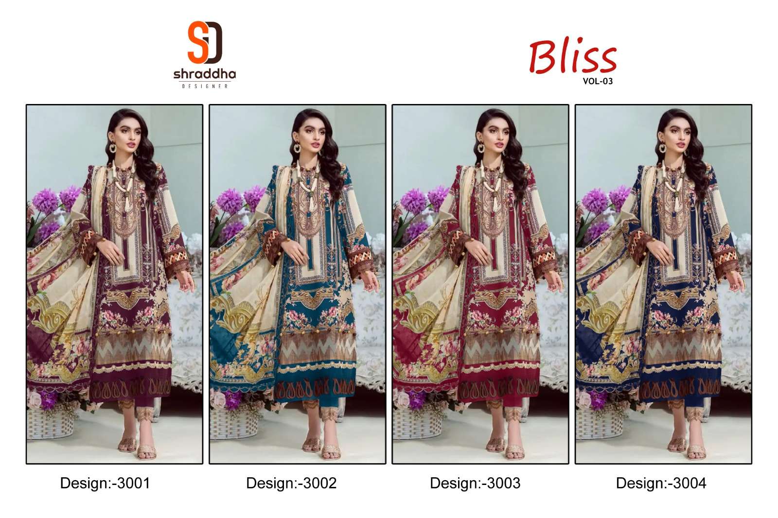 Sharaddha Bliss Vol 3 Cotton Dupatta Pakistani Suits Wholesale catalog