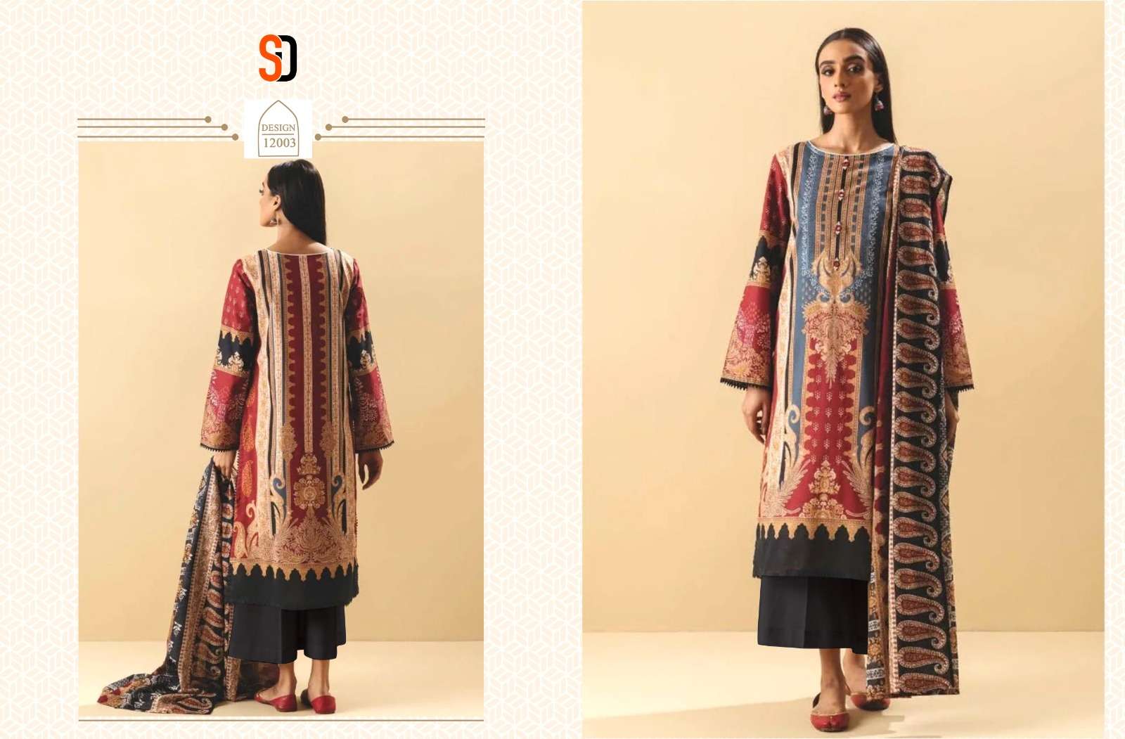Shraddha Vintage Vol 12 Cotton Dupatta Pakistani Suits Wholesale catalog