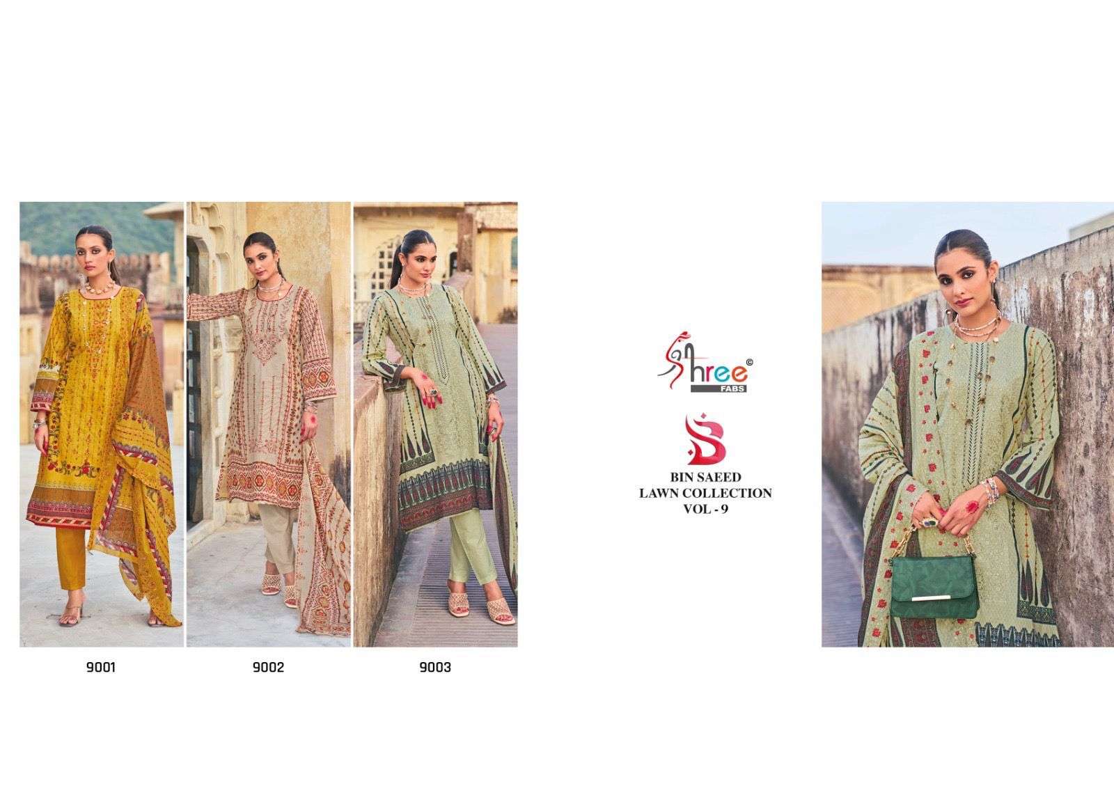 Shree Bin saeed Lawn Vol 9 Pakistani Suits Wholesale catalog