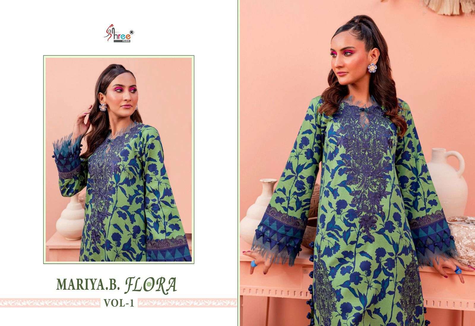 Shree Mariya B Flora Vol 1 Cotton Dupatta Pakistani Suits Wholesale catalog
