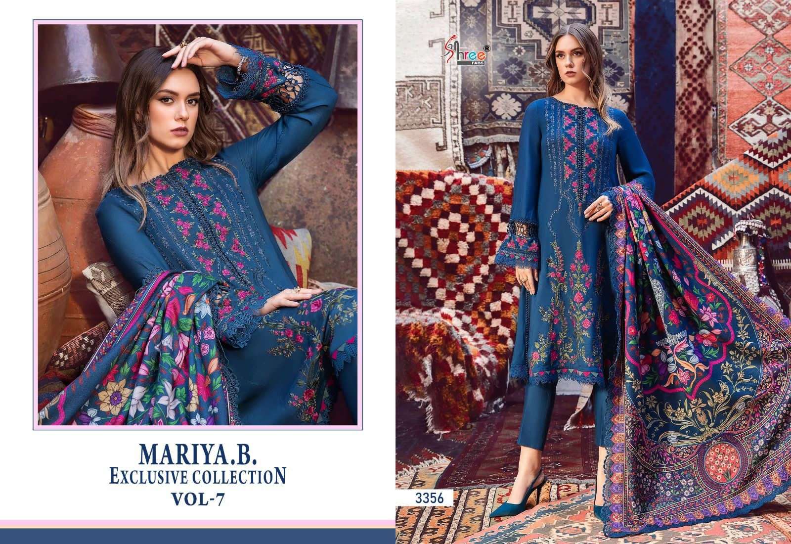 Shree Mariya B Vol 7 Cotton Dupatta Pakistani Suits Wholesale catalog