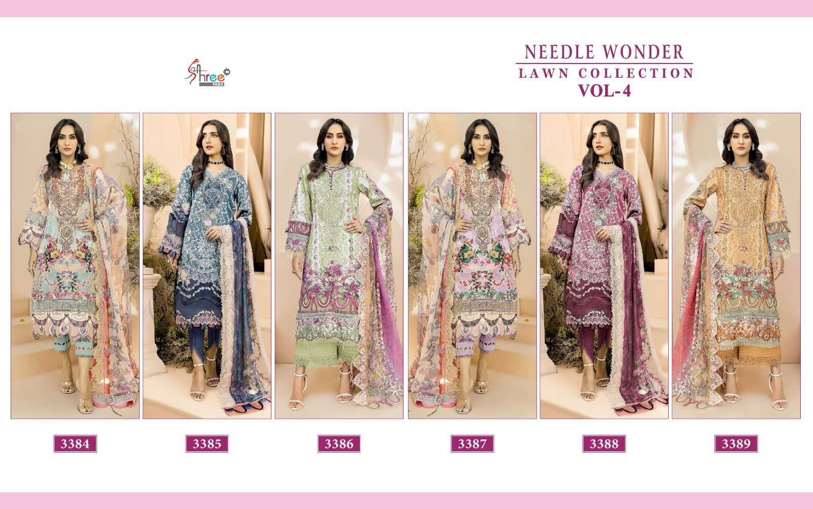 Shree Needle Wonder Vol 4 Cotton Dupatta Salwar Suits Wholesale catalog