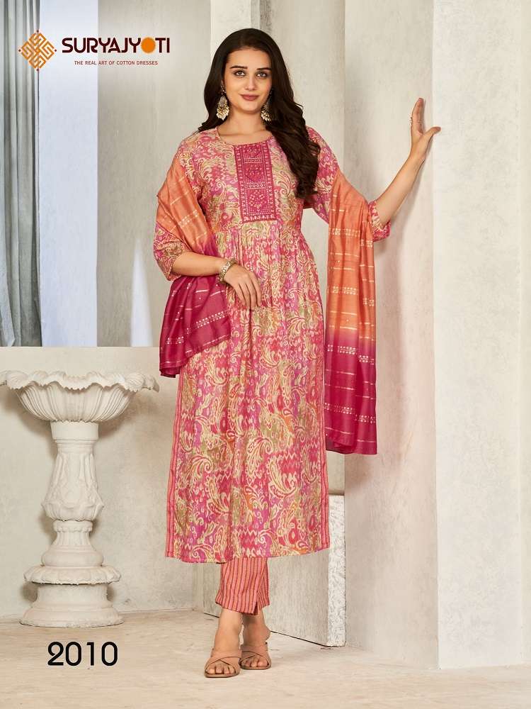 Suryajyoti Padmavati Vol-2 -Nyra Cut Kurti Pant With Dupatta -Wholesale Catalog