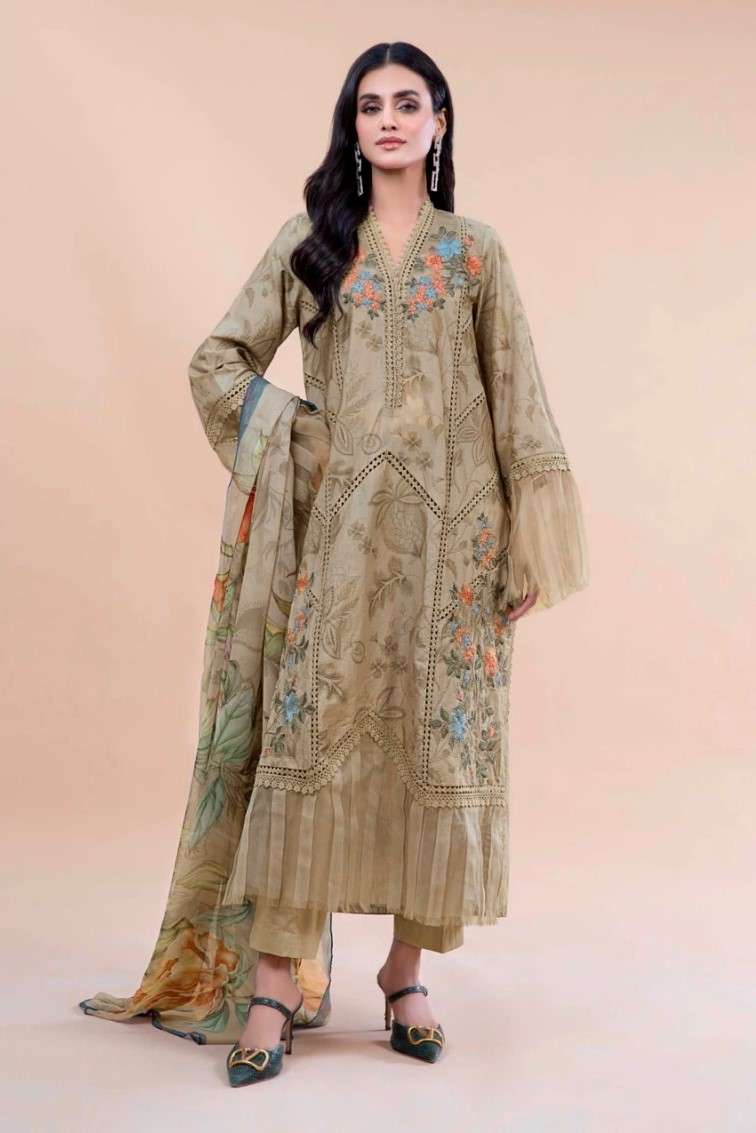 Taj 445 And 447 Cotton Dupatta Pakistani Suits Wholesale catalog