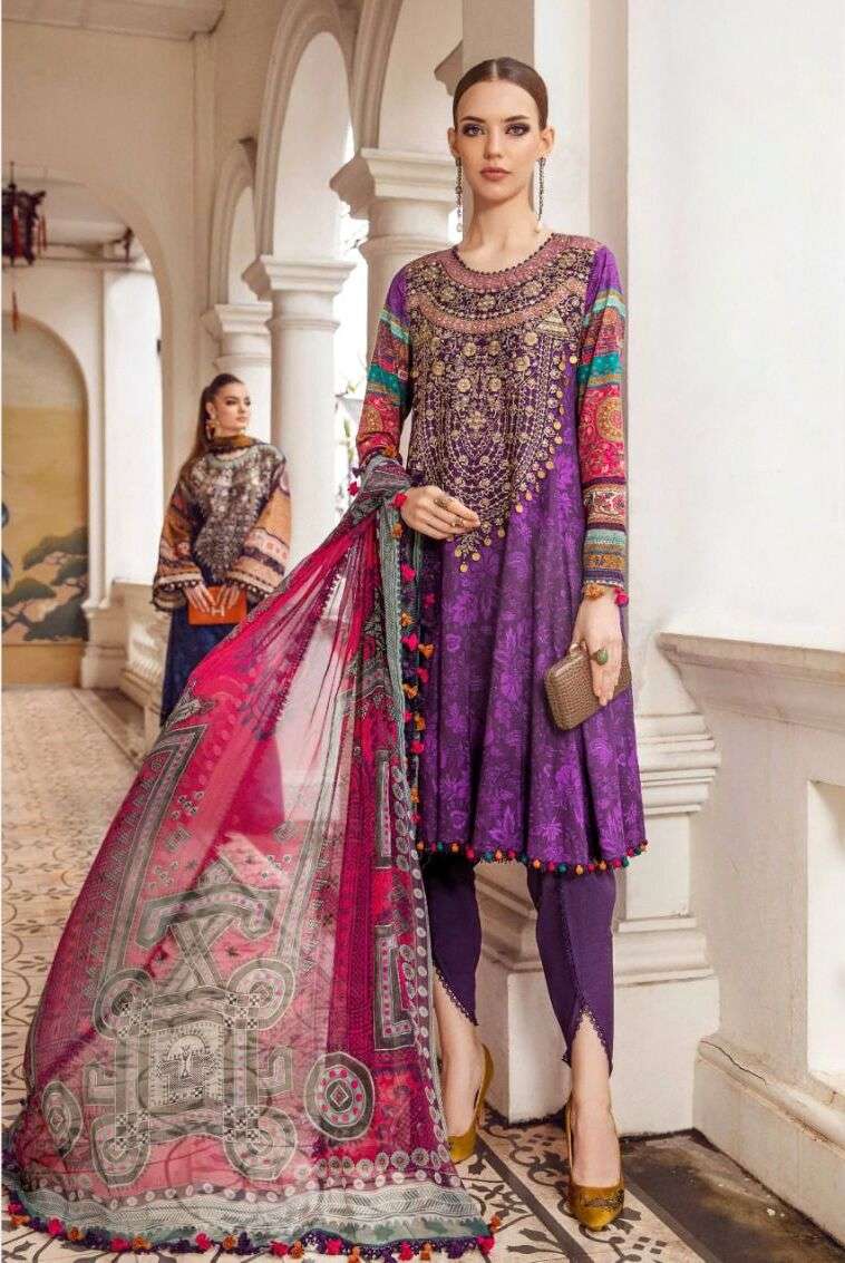 Taj 455 & 456 Chiffon Dupatta Pakistani Suits Wholesale catalog