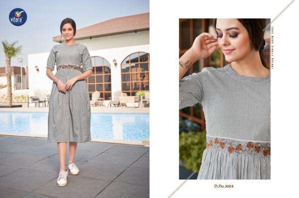 Vitara Vanila Exclusive Cotton Designer Long Kurti Wholesale catalog