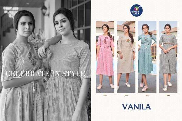 Vitara Vanila Exclusive Cotton Designer Long Kurti Wholesale catalog