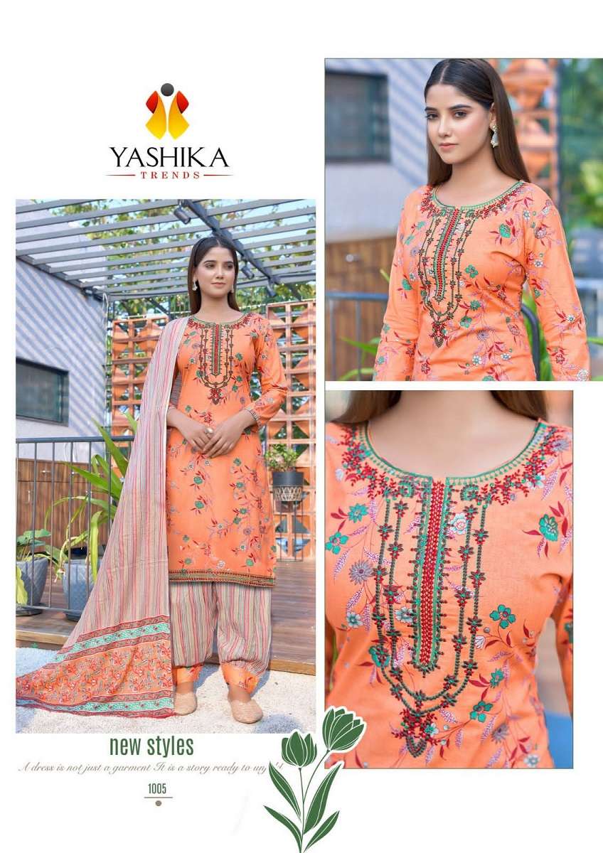 Yashika Guzarish Cotton Printed Dress Material Wholesale catalog