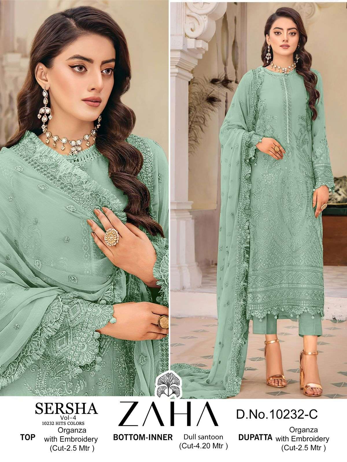 Zaha Sersha Vol 4 Pakistani Suits Wholesale catalog