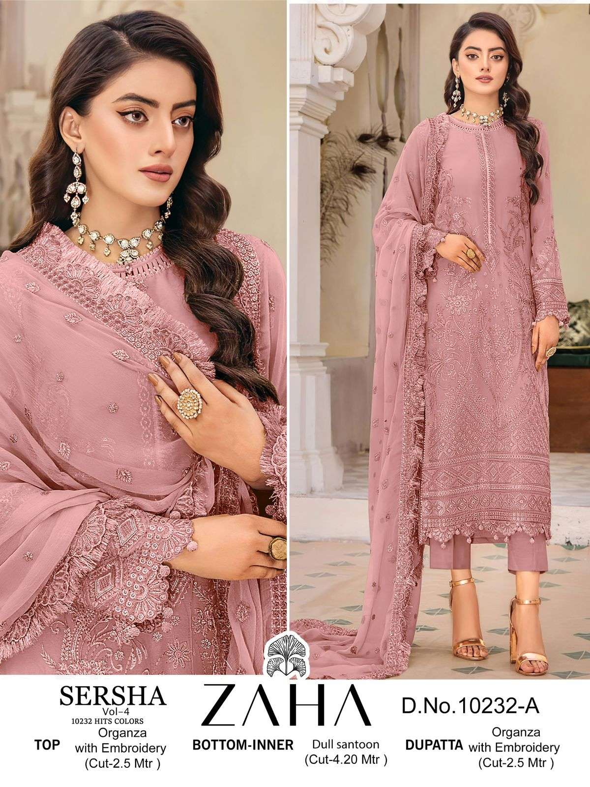 Zaha Sersha Vol 4 Pakistani Suits Wholesale catalog