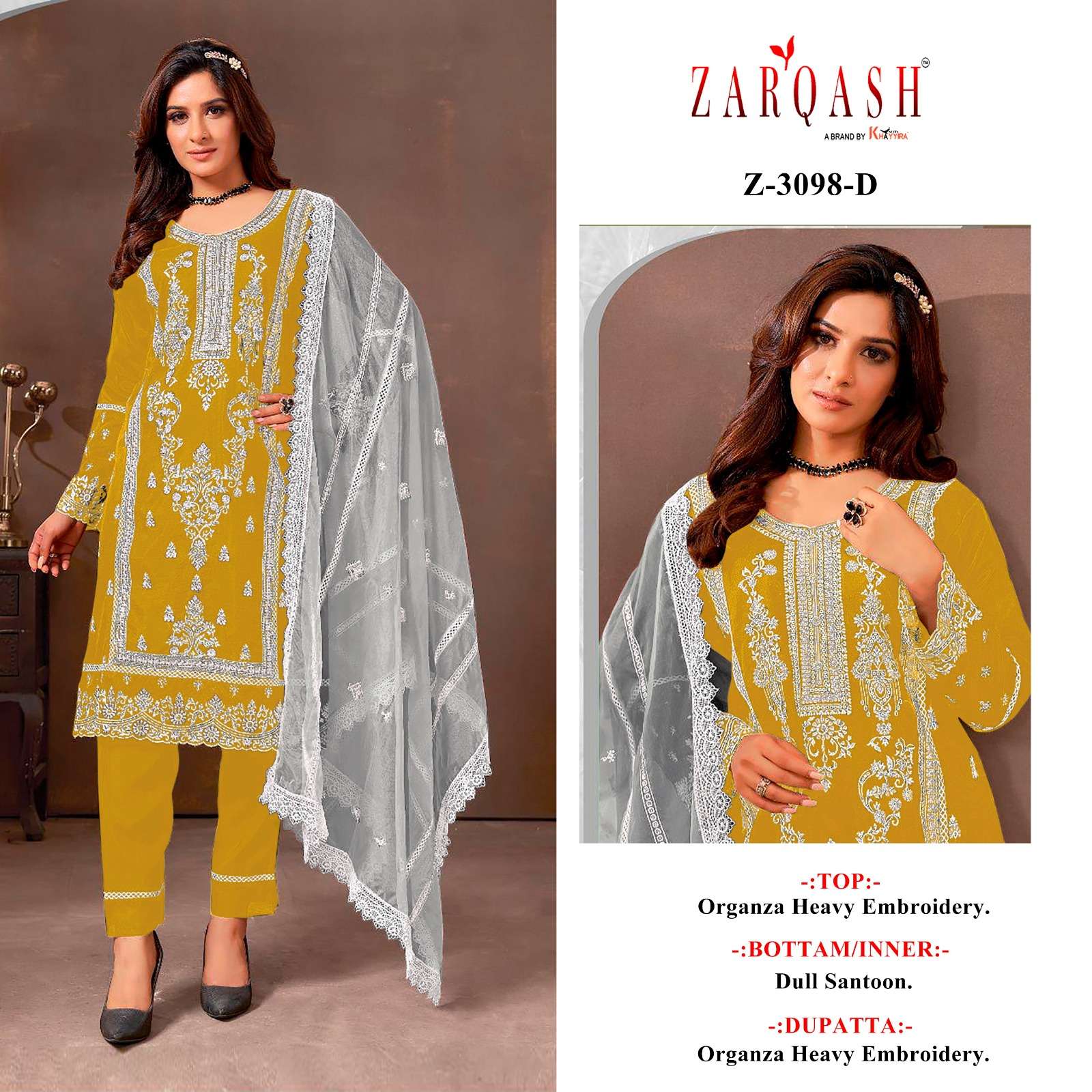 Zarqash Z 3098 A To D Salwar Kameez Wholesale catalog