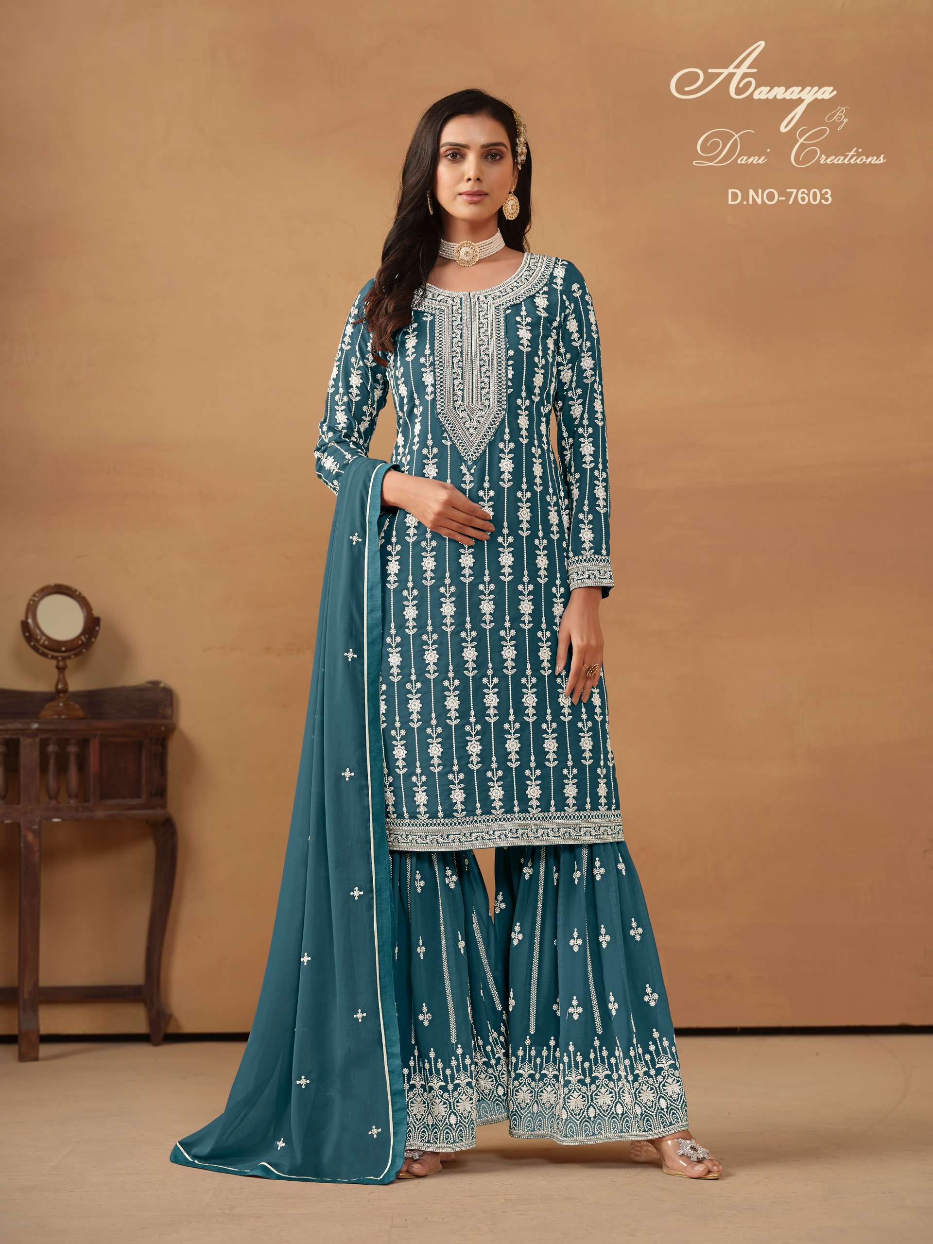 Aanaya Vol 7600 Party Wear Georgette Salwar Suits Wholesale catalog