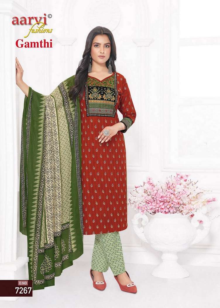 Aarvi Gamthi Vol-4 – Kurti Pant With Dupatta -Wholesale Catalog