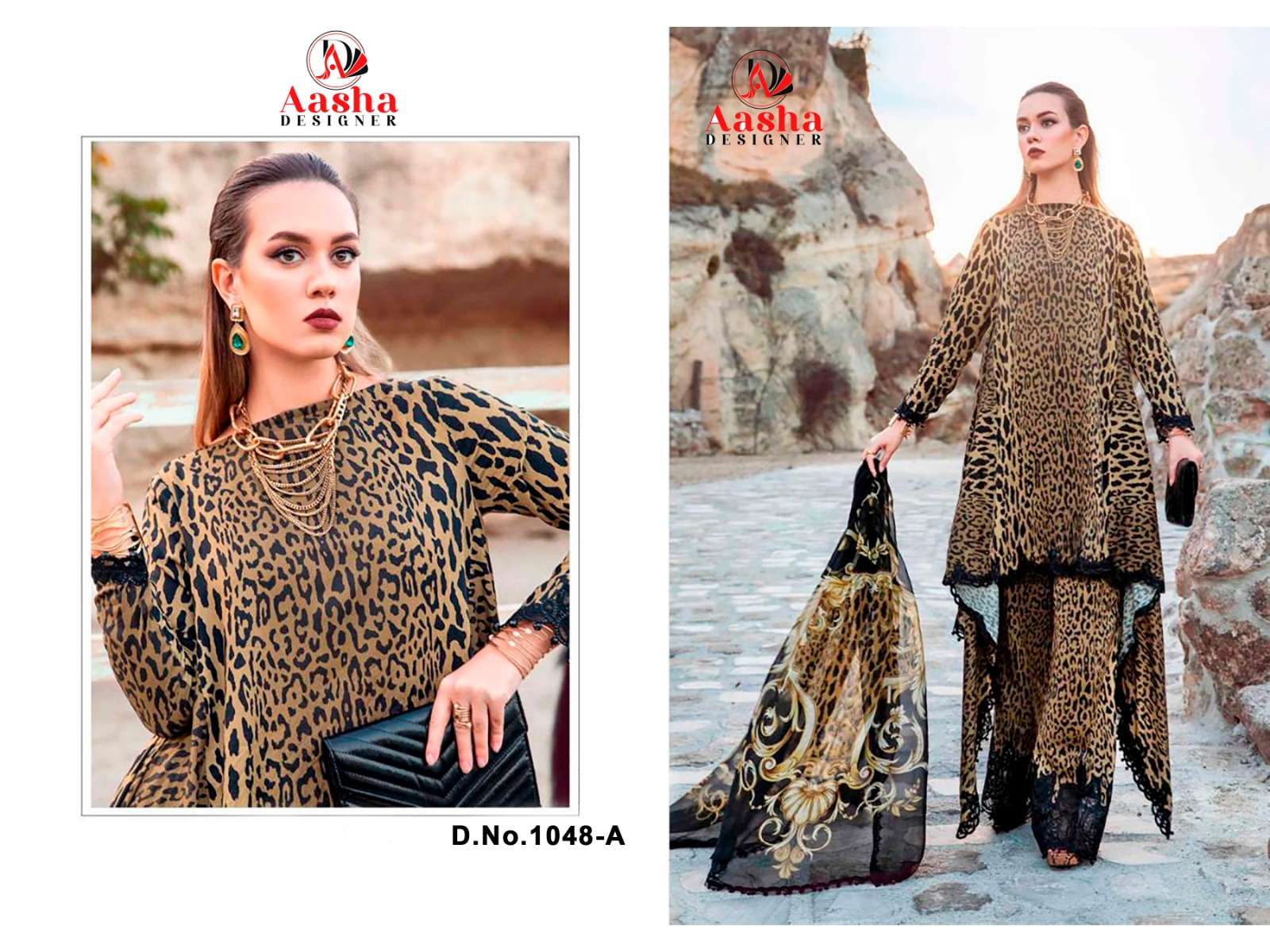 Aasha 1048 A To C Chiffon Dupatta Salwar Suits Wholesale catalog