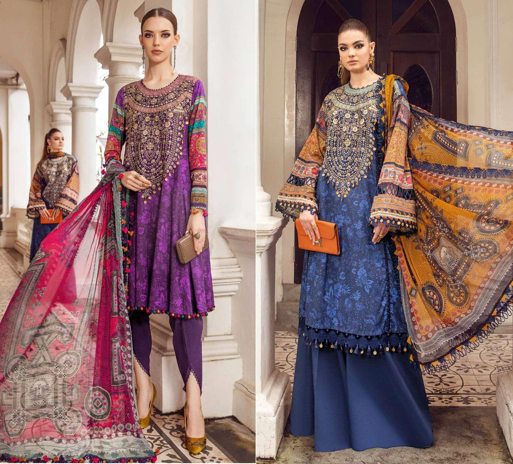 Aasha M Print Vol 4 Cotton Dupatta Pakistani Suits Wholesale catalog