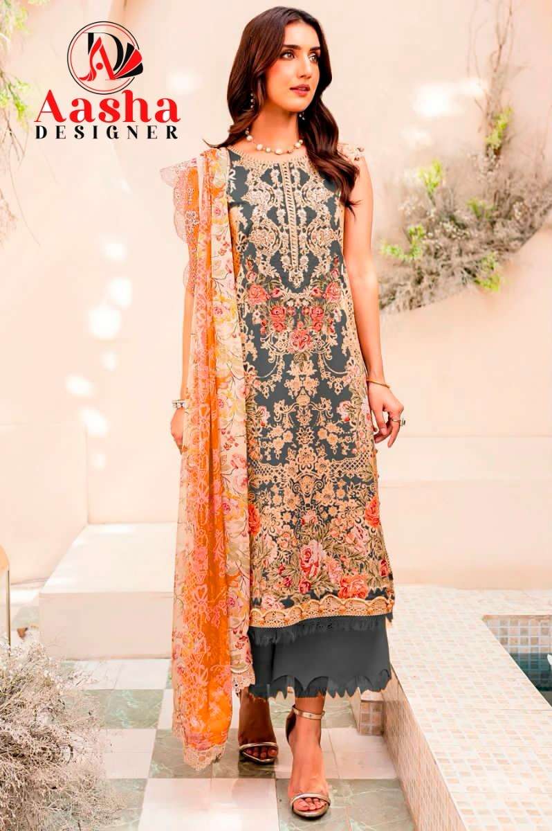 Aasha Needle Wonder Vol 2 Chiffon Pakistani Suits Wholesale catalog
