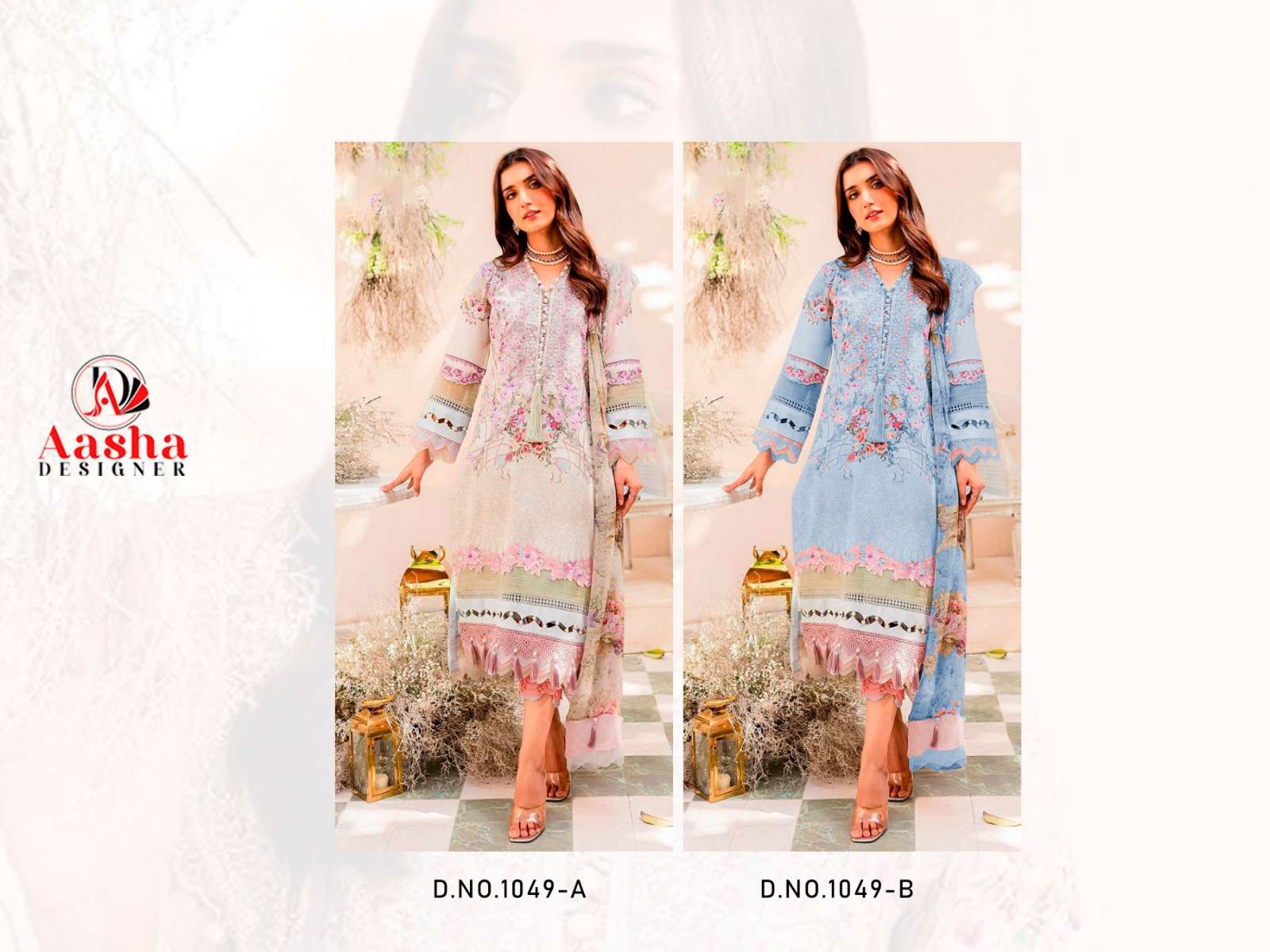 Aasha Needle Wonder Vol 4 Chiffon Dupatta Pakistani Suits Wholesale catalog