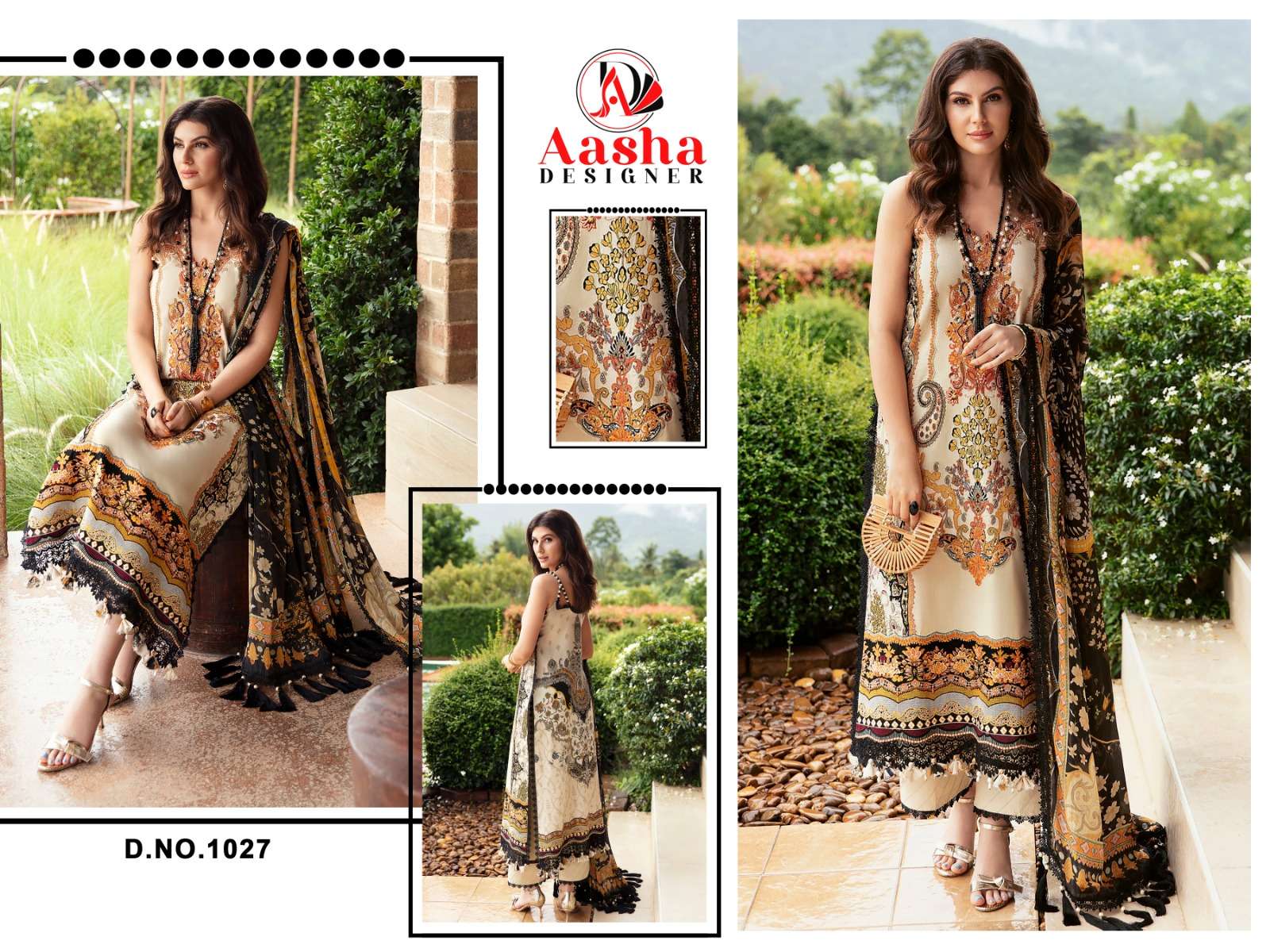 Aasha Queen Court Vol 3 Cotton Dupatta Pakistani Suit Wholesale catalog