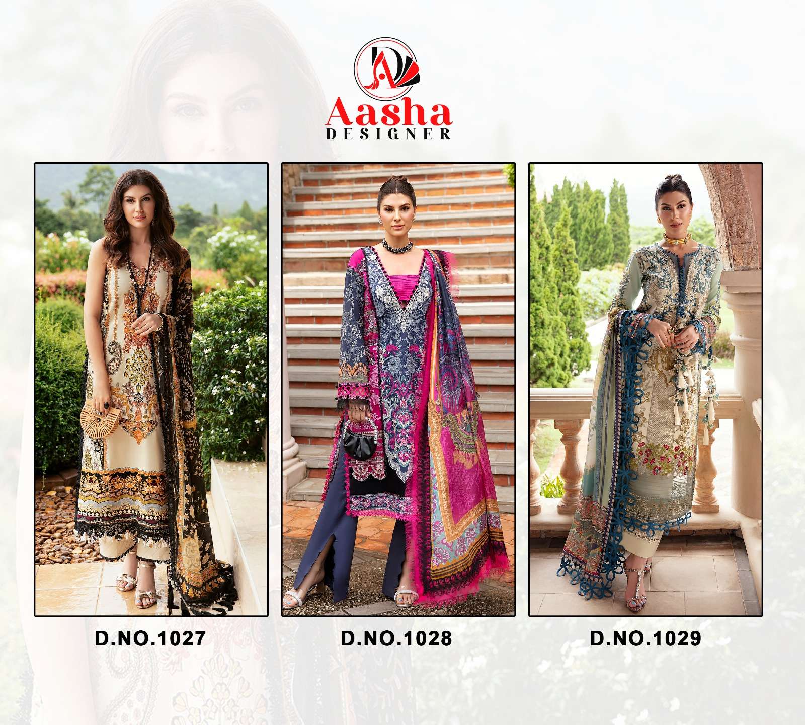 Aasha Queen Court Vol 3 Cotton Dupatta Pakistani Suit Wholesale catalog