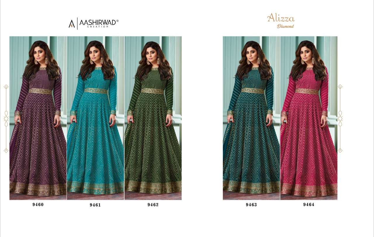 Aashirwad Gulkand Alizza Diamond Designer Salwar Suits Wholesale catalog