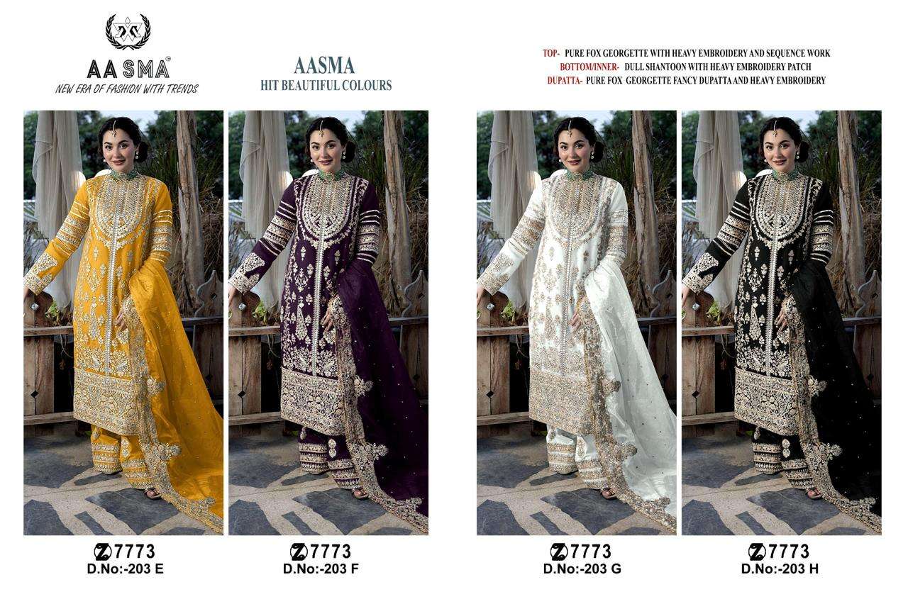 Aasma 203 E To H Hits Pakistani Suits Wholesale catalog