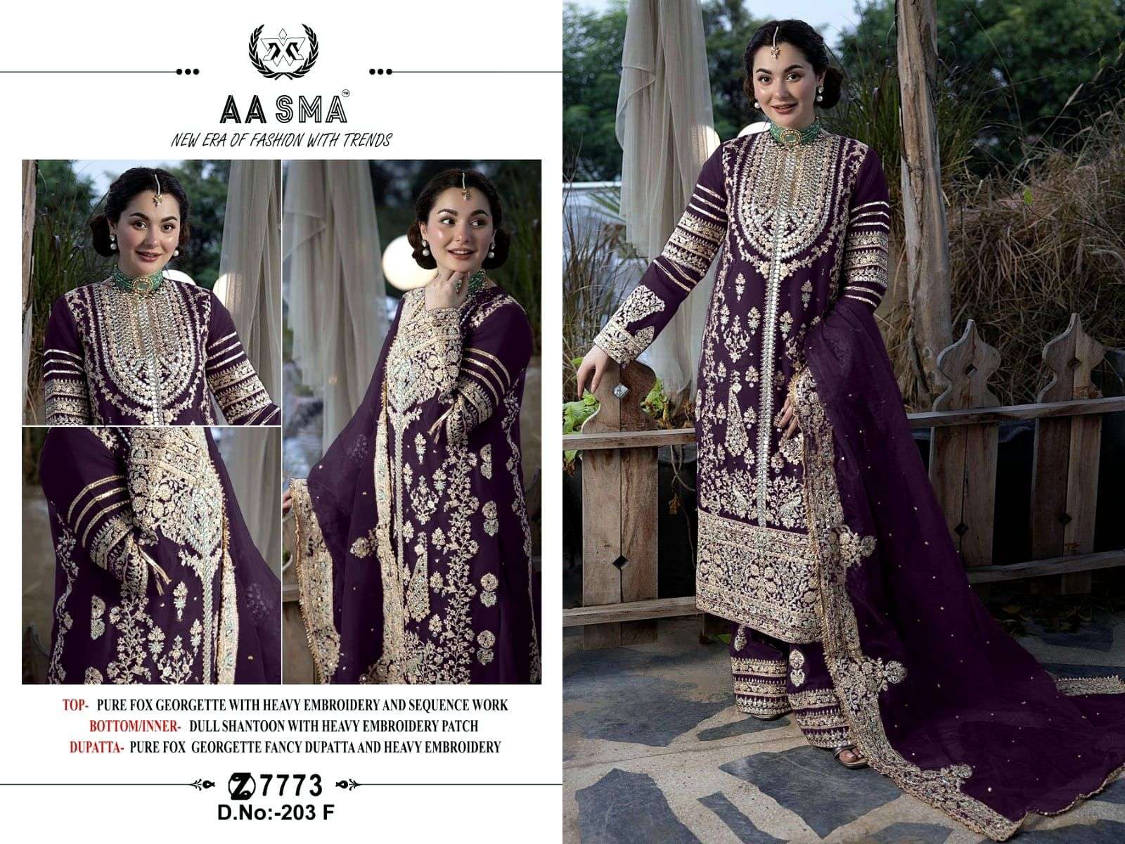 Aasma 203 E To H Hits Pakistani Suits Wholesale catalog