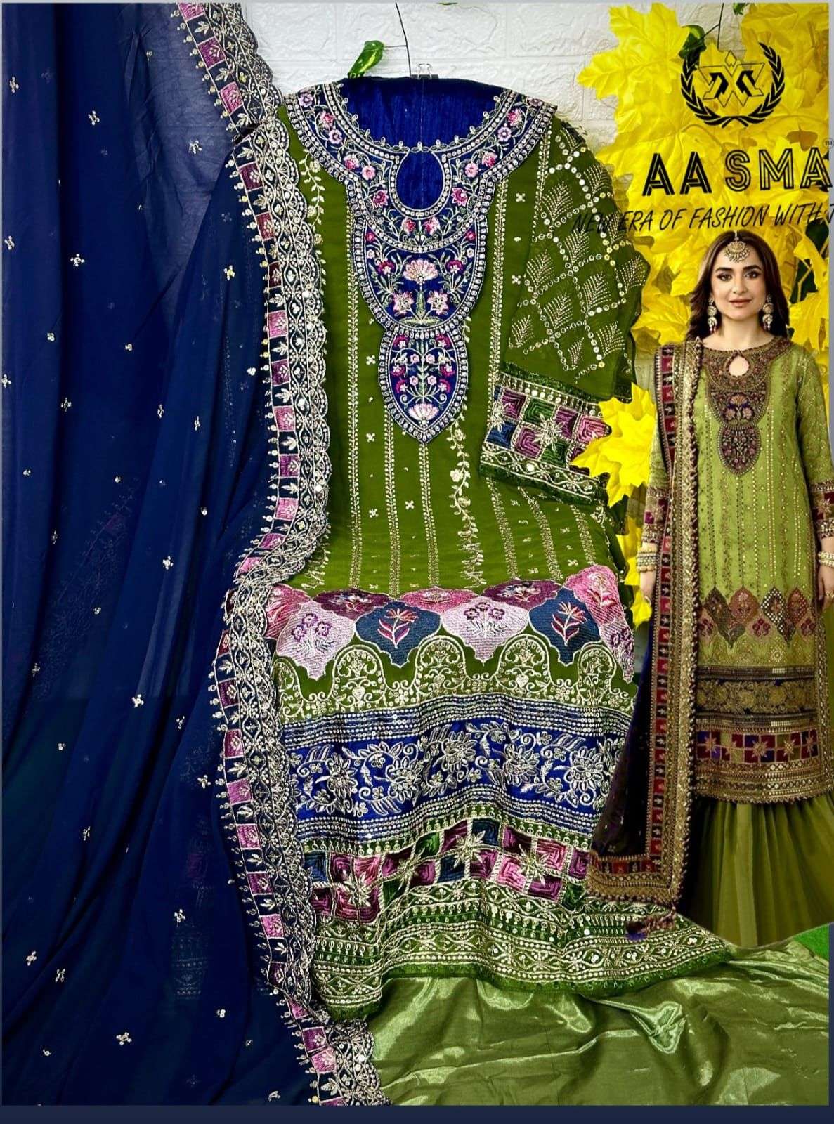 Aasma 206 Heavy Georgette Pakistani Suits Wholesale catalog